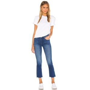MOTHER The Mid Rise Dazzler Crop Fray denim jeans